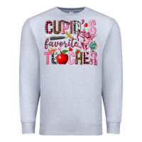 Heather Grey Cupid's Favorite Teacher Valentine's Day Premium Sweatshirt - HowdyJamesFarm