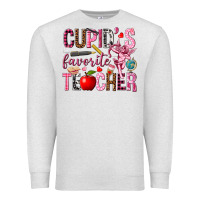 Oatmeal Heather Cupid's Favorite Teacher Valentine's Day Premium Sweatshirt - HowdyJamesFarm