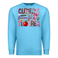 Ocean Blue Cupid's Favorite Teacher Valentine's Day Premium Sweatshirt - HowdyJamesFarm