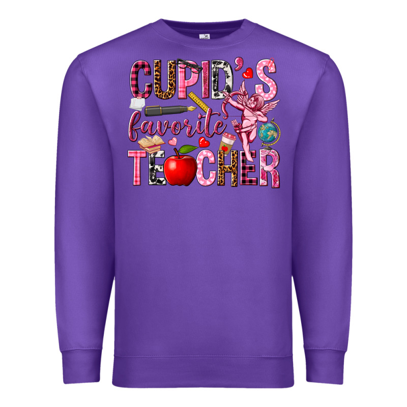 Cupid's Favorite Teacher Valentine's Day Premium Sweatshirt by HowdyJamesFarm | Teevron