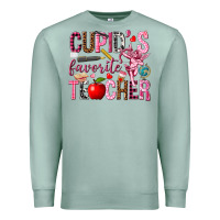 Seafoam Cupid's Favorite Teacher Valentine's Day Premium Sweatshirt - HowdyJamesFarm