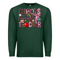 Sports Green Cupid's Favorite Teacher Valentine's Day Premium Sweatshirt - HowdyJamesFarm