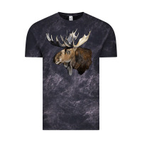 Cloud Black moose buck deer head Vintage Tee - LillyAllenDesigns