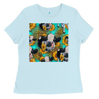 Baby Blue holstein cow seamless pattern Ladies Tee - HRA Design Shop