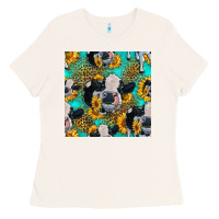 Bone holstein cow seamless pattern Ladies Tee - HRA Design Shop