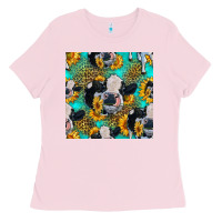 Bubblegum Pink holstein cow seamless pattern Ladies Tee - HRA Design Shop
