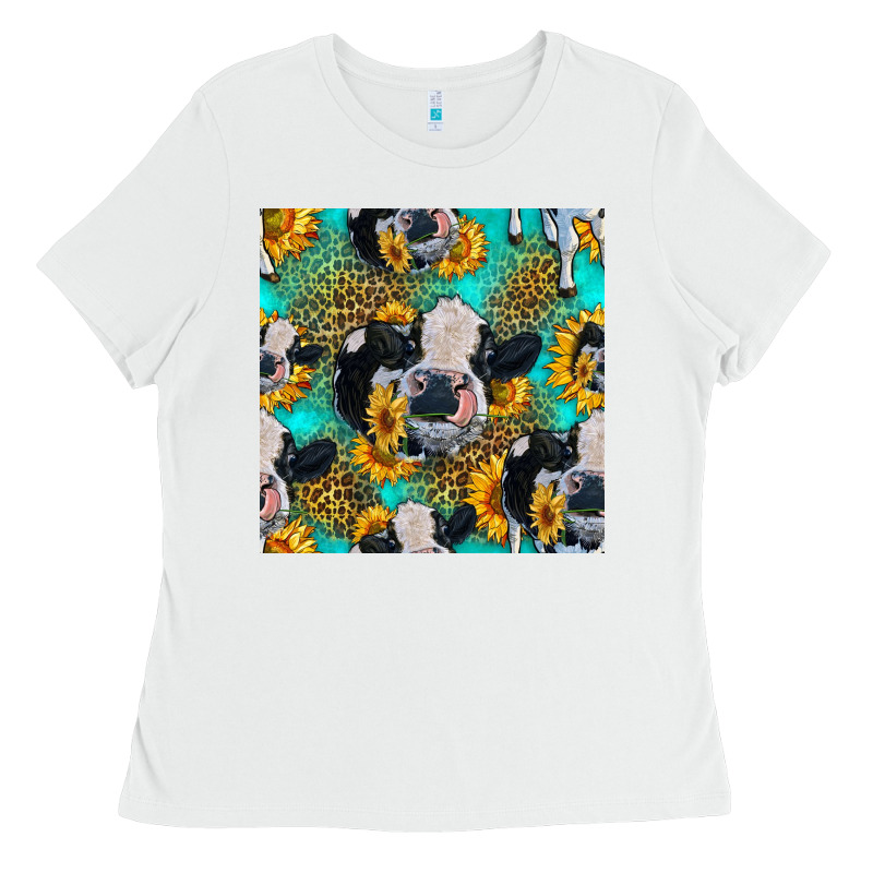 Holstein Cow Seamless Pattern Ladies Tee by HRA Design Shop | Teevron