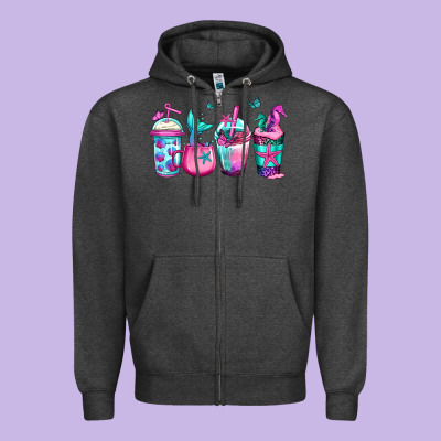 Mermaid Underwater Coffee Zipper Hoodie Designed By Jasminsmagicworld
