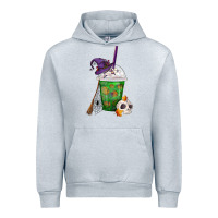 Heather Grey Halloween Spooky Pumpkins Frappe Urban Hoodie - FaDigitalArtStudio
