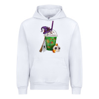 White Halloween Spooky Pumpkins Frappe Urban Hoodie - FaDigitalArtStudio