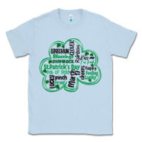 Dusty Blue st patricks day shamrock typography Classic Tee - MaliasSmallBusiness