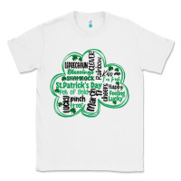 White st patricks day shamrock typography Classic Tee - MaliasSmallBusiness