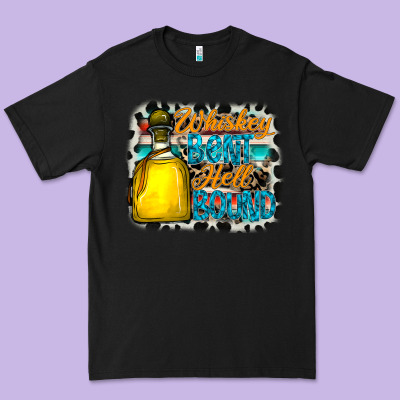 Whiskey Bent Hell Bound Premium Tee Designed By Cowhidedigitalart