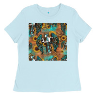 Baby Blue faith cross seamless pattern Ladies Tee - HRA Design Shop