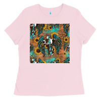 Bubblegum Pink faith cross seamless pattern Ladies Tee - HRA Design Shop