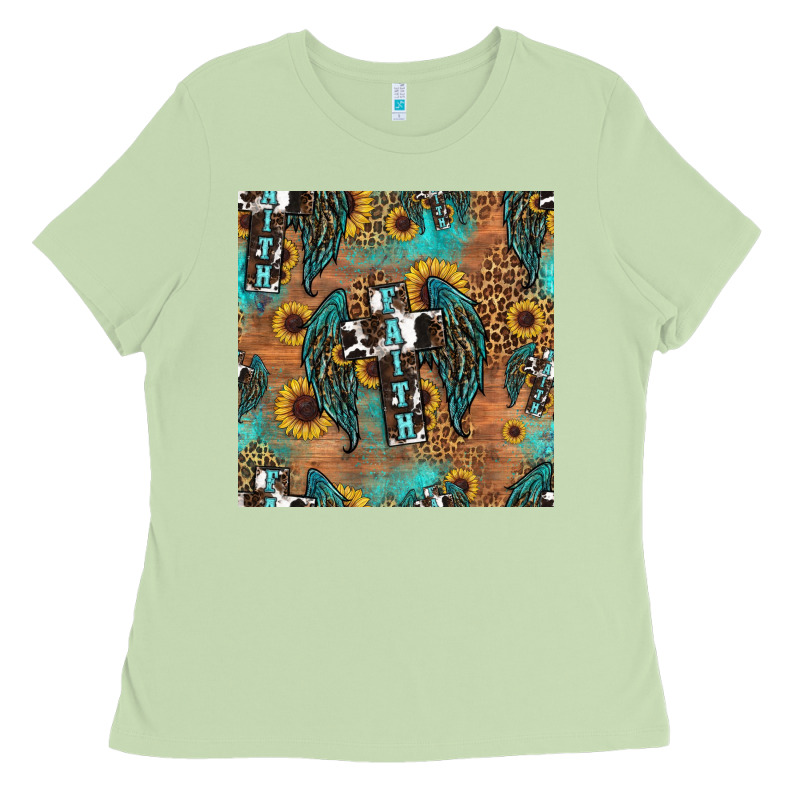 Faith Cross Seamless Pattern Ladies Tee by HRA Design Shop | Teevron