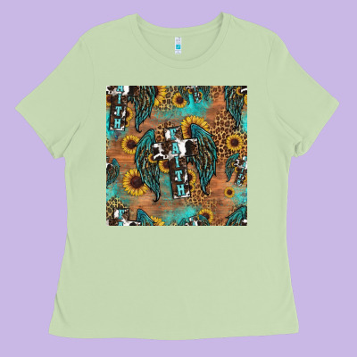 Faith Cross Seamless Pattern Ladies Tee Designed By Hra Design Shop