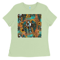 Matcha faith cross seamless pattern Ladies Tee - HRA Design Shop