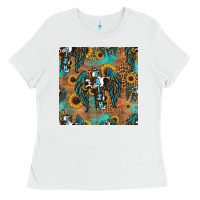 White faith cross seamless pattern Ladies Tee - HRA Design Shop
