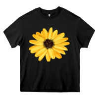 Black sunflower Heavy Core Tee - FaDigitalArtStudio