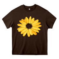 Chocolate Brown sunflower Heavy Core Tee - FaDigitalArtStudio