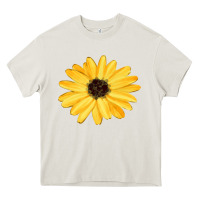 Cream sunflower Heavy Core Tee - FaDigitalArtStudio