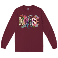 Burgundy nurse Long Sleeve Tee - NancyCooperArtShop