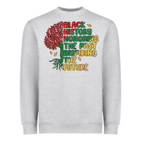 Heather Grey black history honoring the past inspiring the futu Heavyweight Sweatshirt - MaliasSmallBusiness