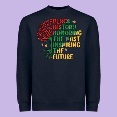 Black History Honoring The Past Inspiring The Futu Heavyweight Sweatshirt Designed By Maliassmallbusiness