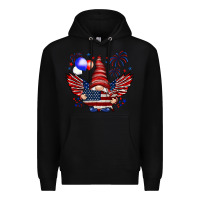 Black Gnome with 4th Of July elements Premium Hoodie - HowdyJamesFarm