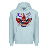 Blue Mist Gnome with 4th Of July elements Premium Hoodie - HowdyJamesFarm