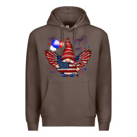 Coffee Gnome with 4th Of July elements Premium Hoodie - HowdyJamesFarm