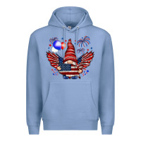 Colony Blue Gnome with 4th Of July elements Premium Hoodie - HowdyJamesFarm