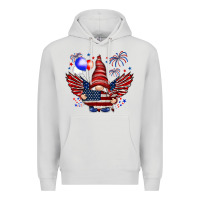 Dove Grey Gnome with 4th Of July elements Premium Hoodie - HowdyJamesFarm