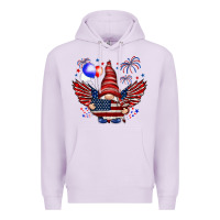 Lilac Gnome with 4th Of July elements Premium Hoodie - HowdyJamesFarm