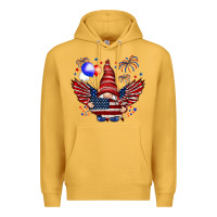 Mustard Gnome with 4th Of July elements Premium Hoodie - HowdyJamesFarm