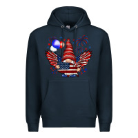 Navy Gnome with 4th Of July elements Premium Hoodie - HowdyJamesFarm