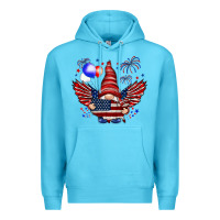 Ocean Blue Gnome with 4th Of July elements Premium Hoodie - HowdyJamesFarm