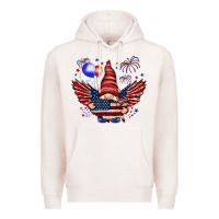Pale Pink Gnome with 4th Of July elements Premium Hoodie - HowdyJamesFarm