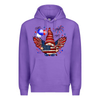 Purple Gnome with 4th Of July elements Premium Hoodie - HowdyJamesFarm