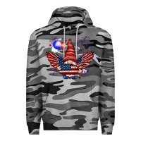Slate Camo Gnome with 4th Of July elements Premium Hoodie - HowdyJamesFarm