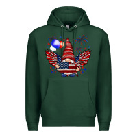 Sports Green Gnome with 4th Of July elements Premium Hoodie - HowdyJamesFarm