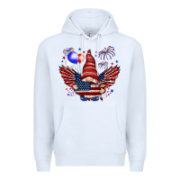 White Gnome with 4th Of July elements Premium Hoodie - HowdyJamesFarm