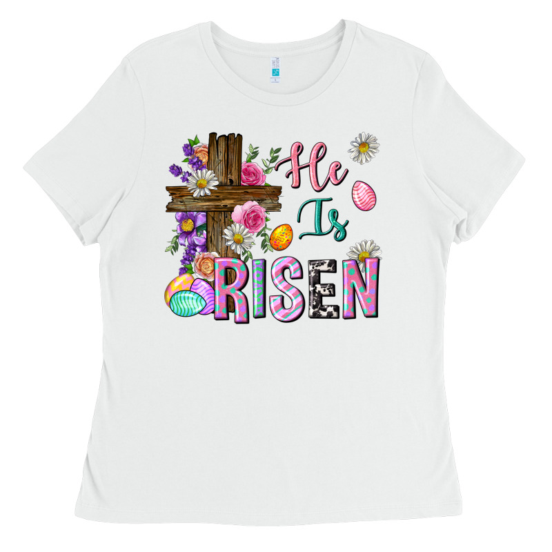 He Is Risen Easter Ladies Tee by Neo Western | Teevron