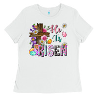 White he is risen easter Ladies Tee - Neo Western
