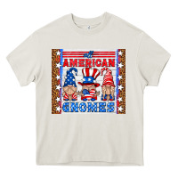 Cream all american gnomes Heavy Core Tee - HRA Design Shop