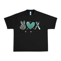Black peace love phlebotomy Urban Heavy Tee - MaliasSmallBusiness