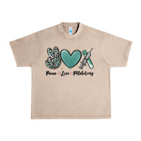 French Oak peace love phlebotomy Urban Heavy Tee - MaliasSmallBusiness