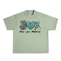 Oil Green peace love phlebotomy Urban Heavy Tee - MaliasSmallBusiness