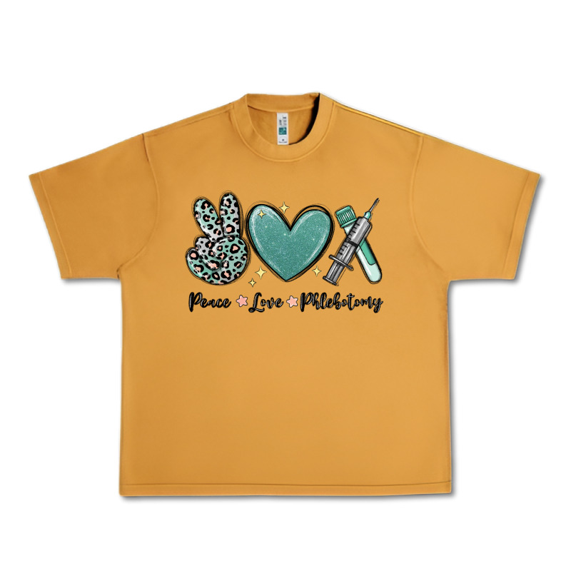 Peace Love Phlebotomy Urban Heavy Tee by MaliasSmallBusiness | Teevron
